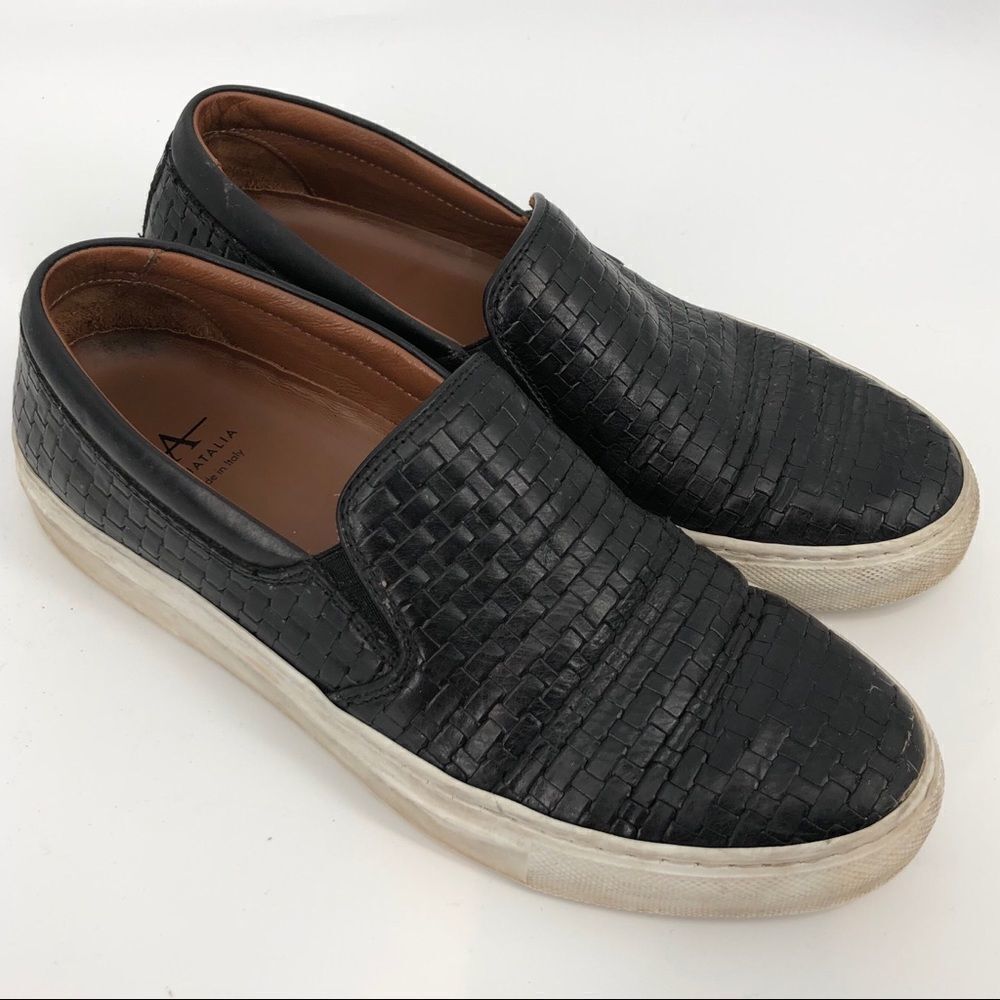 AQUATALIA Ashlynn Woven Leather Slip-On Sneakers